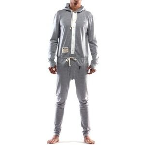 Mons Royale The Monsie Wool Onesie Men L Gray Hooded Thumbhole Lounge Activewear